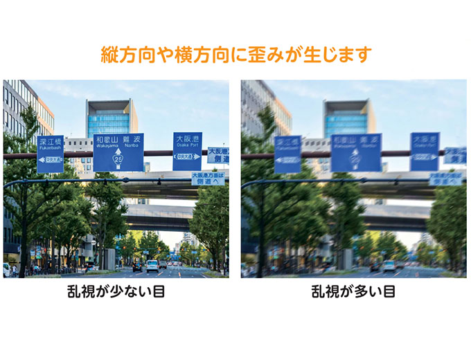 縦方向や横方向に歪みが生じます